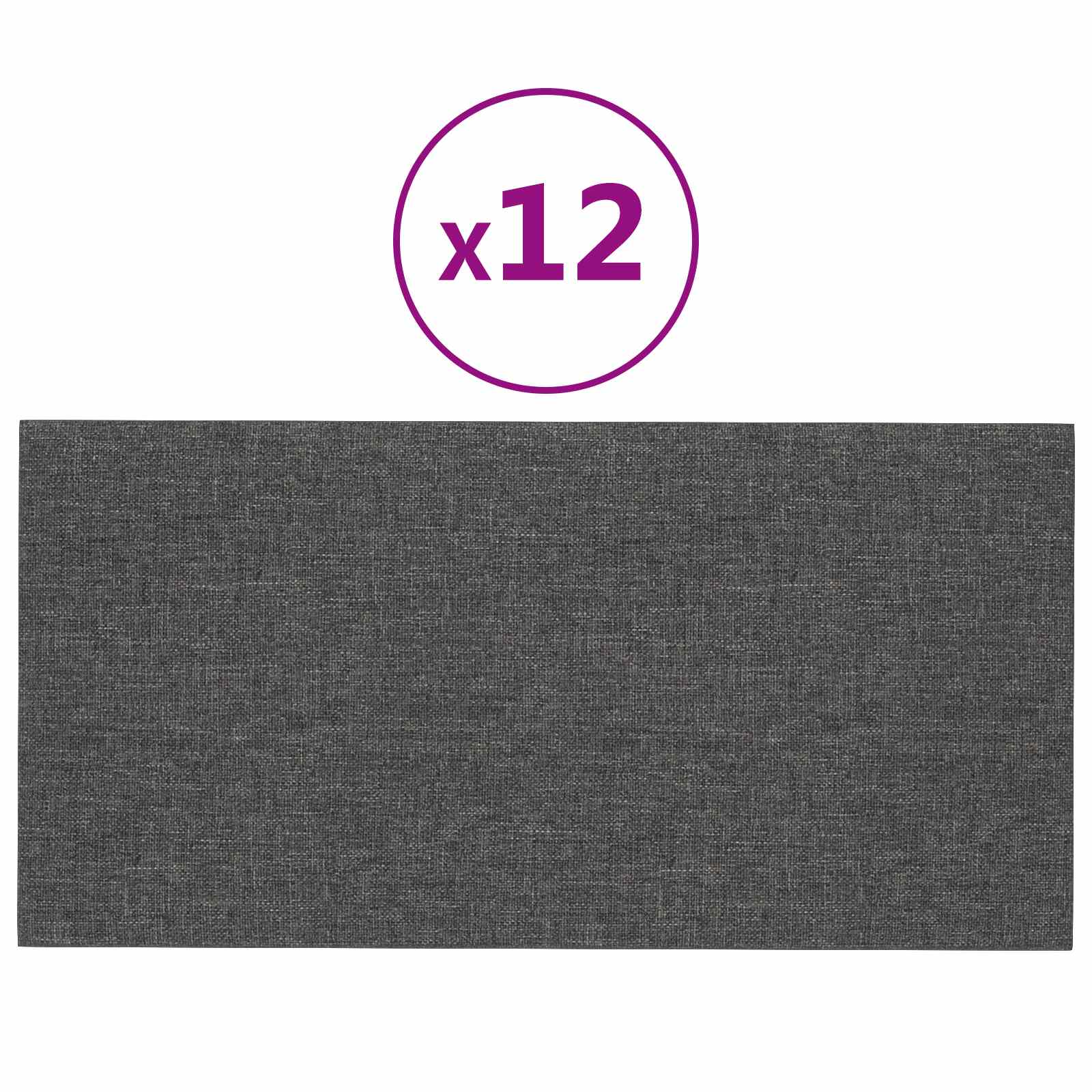 vidaXL Wejściowy zagłówek 12 pcs Ciemnoszary 30 x 15 cm tkanina