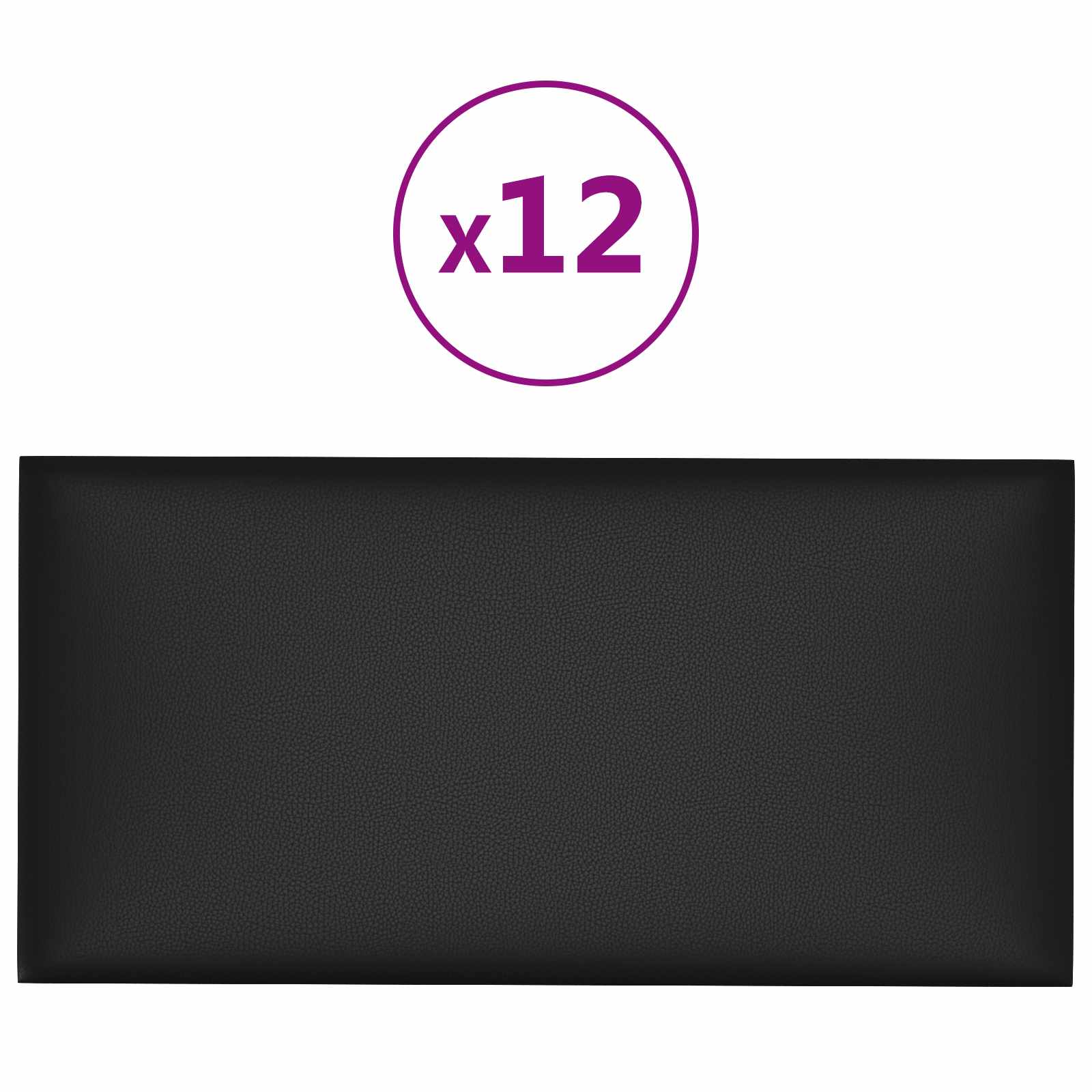 vidaXL Wejściowy zagłówek 12 pcs Czarny 30 x 15 cm tkanina