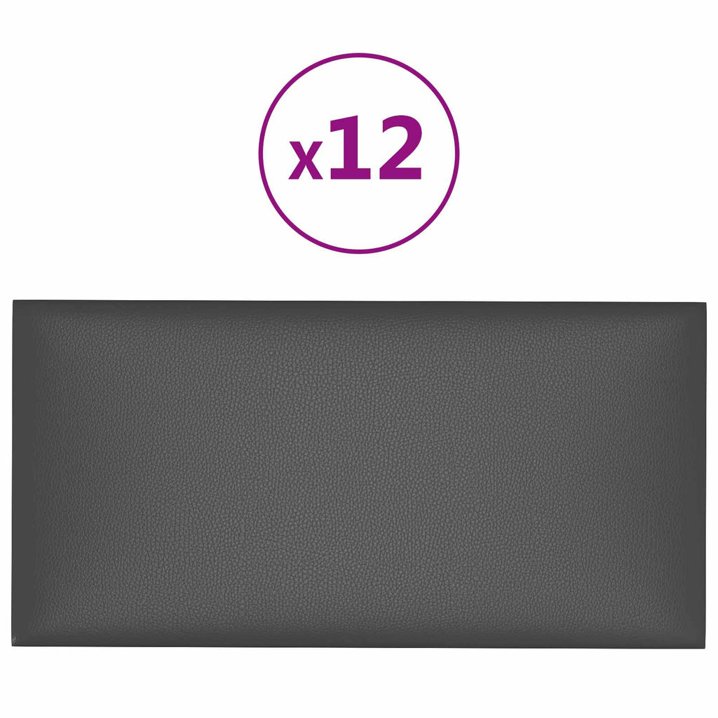 vidaXL Wejściowy zagłówek 12 pcs Szary 30 x 15 cm tkanina