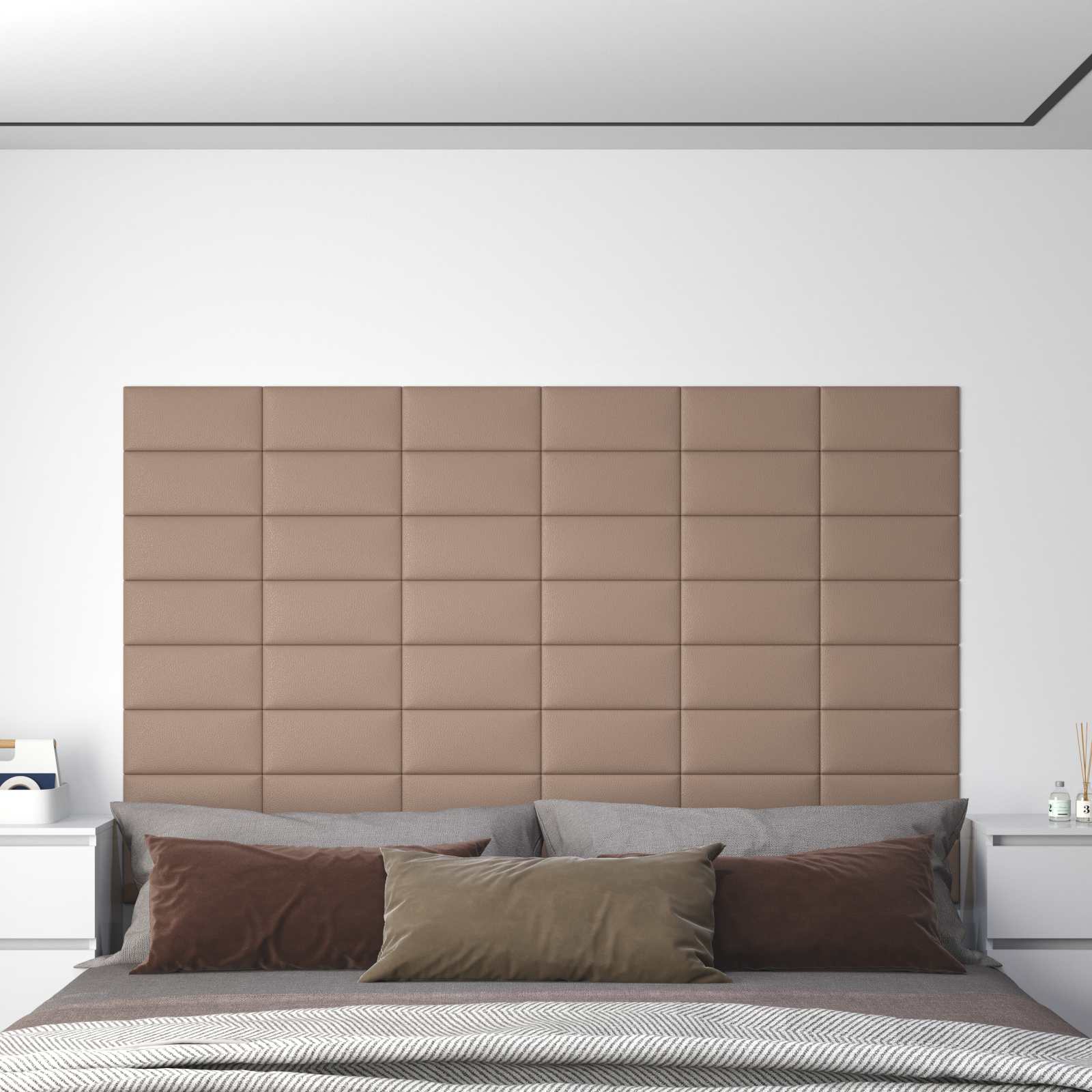 vidaXL Wejściowy zagłówek 12 pcs Cappuccino 30 x 15 cm tkanina