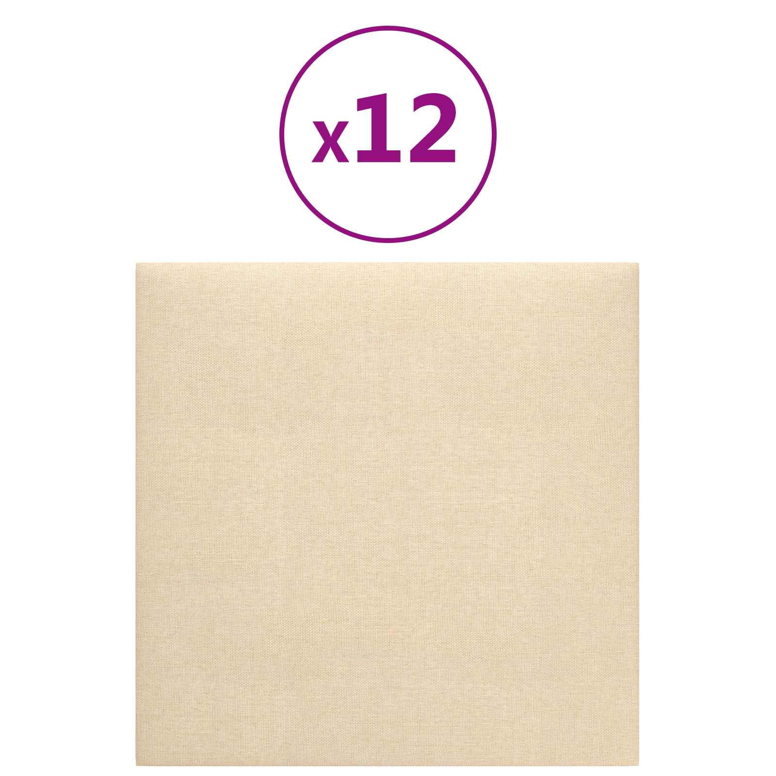 vidaXL Wejściowy zagłówek 12 pcs Kremowy 30 x 30 cm tkanina