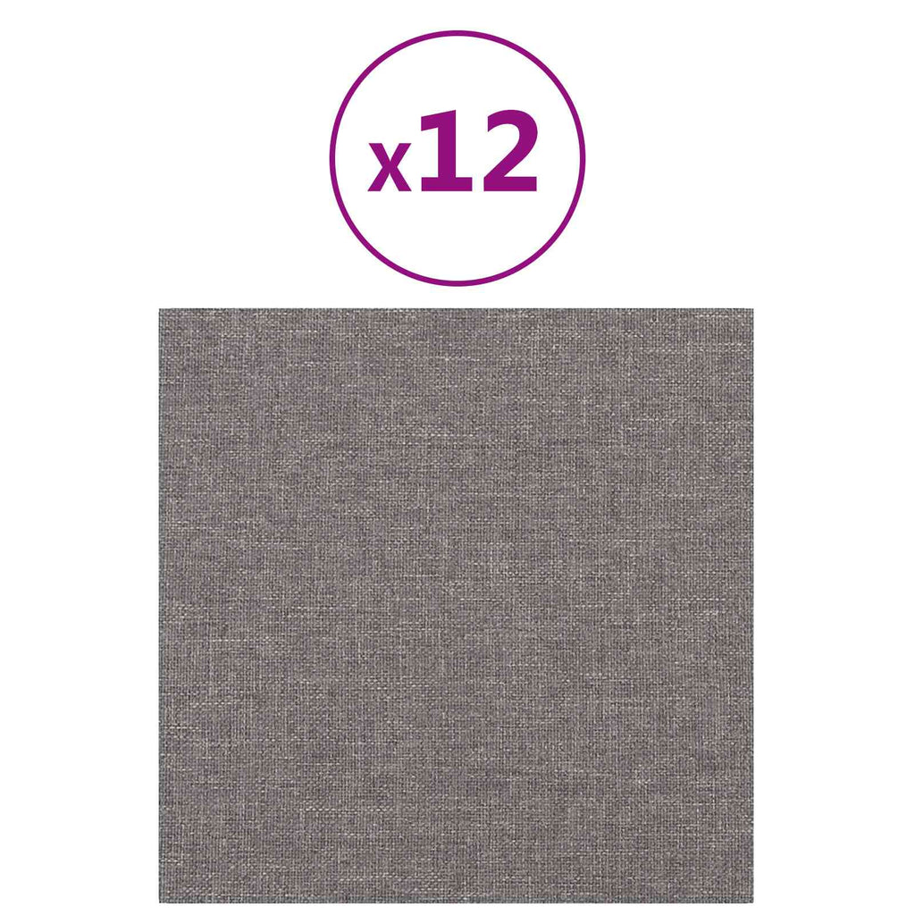 vidaXL Wejściowy zagłówek 12 pcs Jasnoszary 30 x 30 cm tkanina