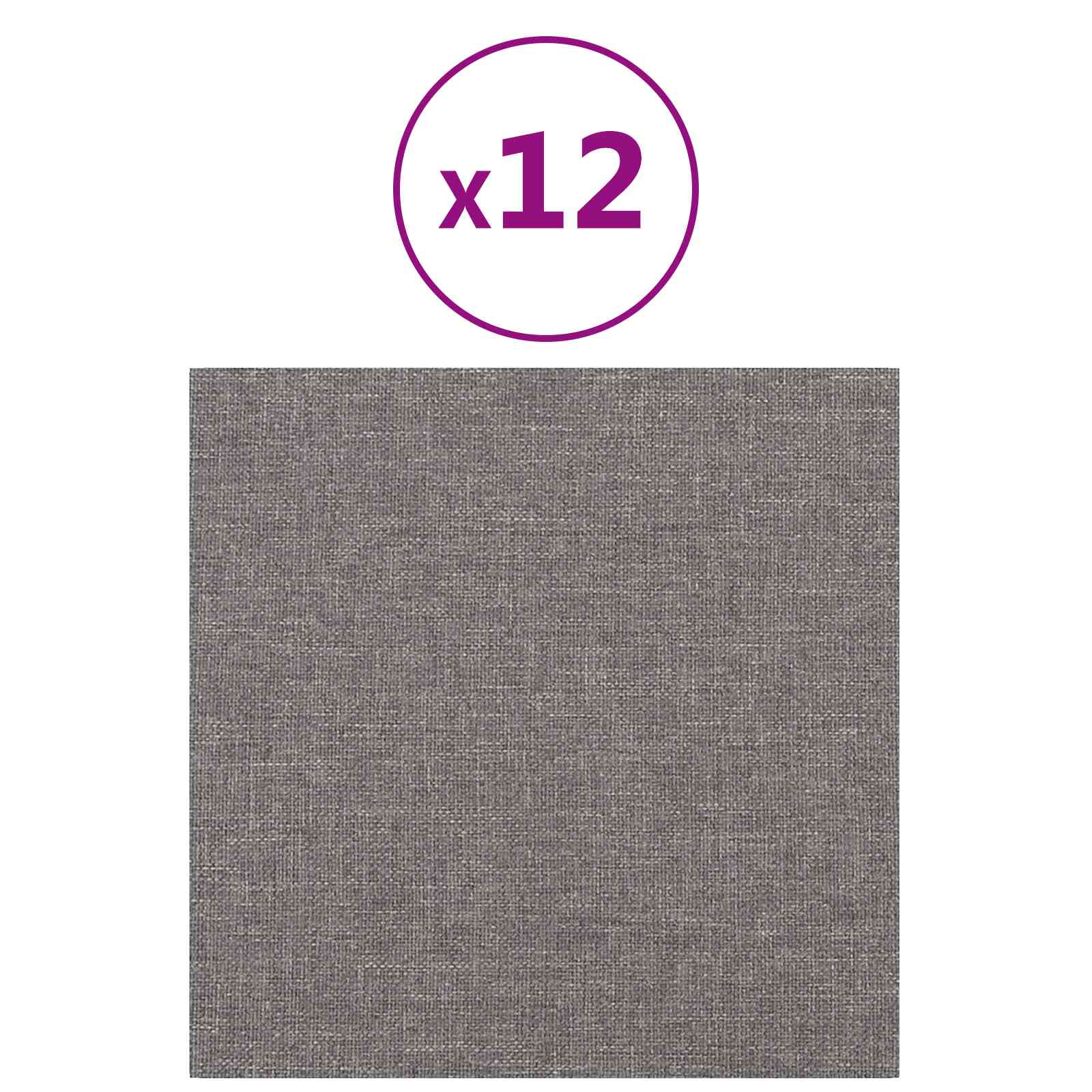 vidaXL Wejściowy zagłówek 12 pcs Jasnoszary 30 x 30 cm tkanina