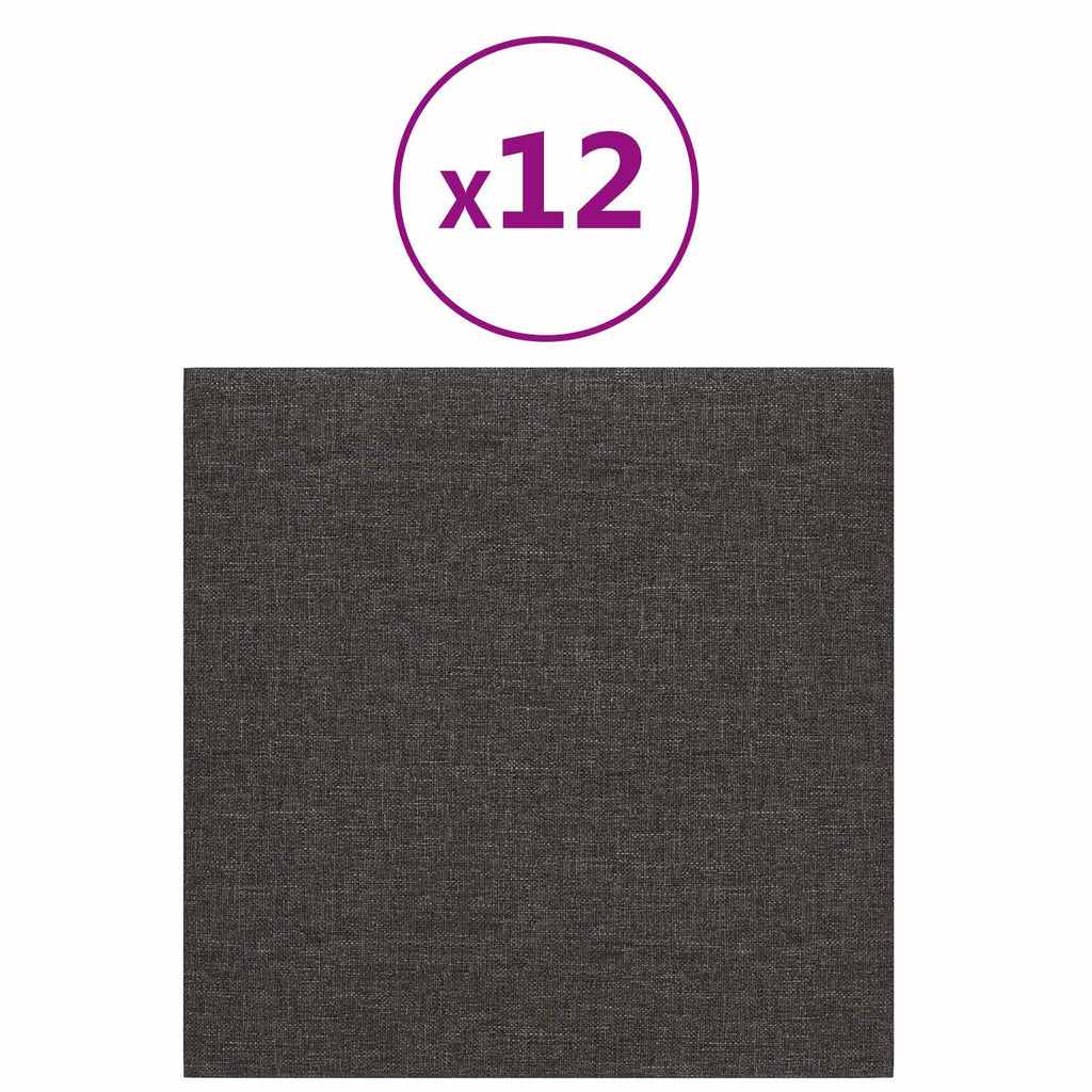 vidaXL Wejściowy zagłówek 12 pcs Ciemnoszary 30 x 30 cm tkanina
