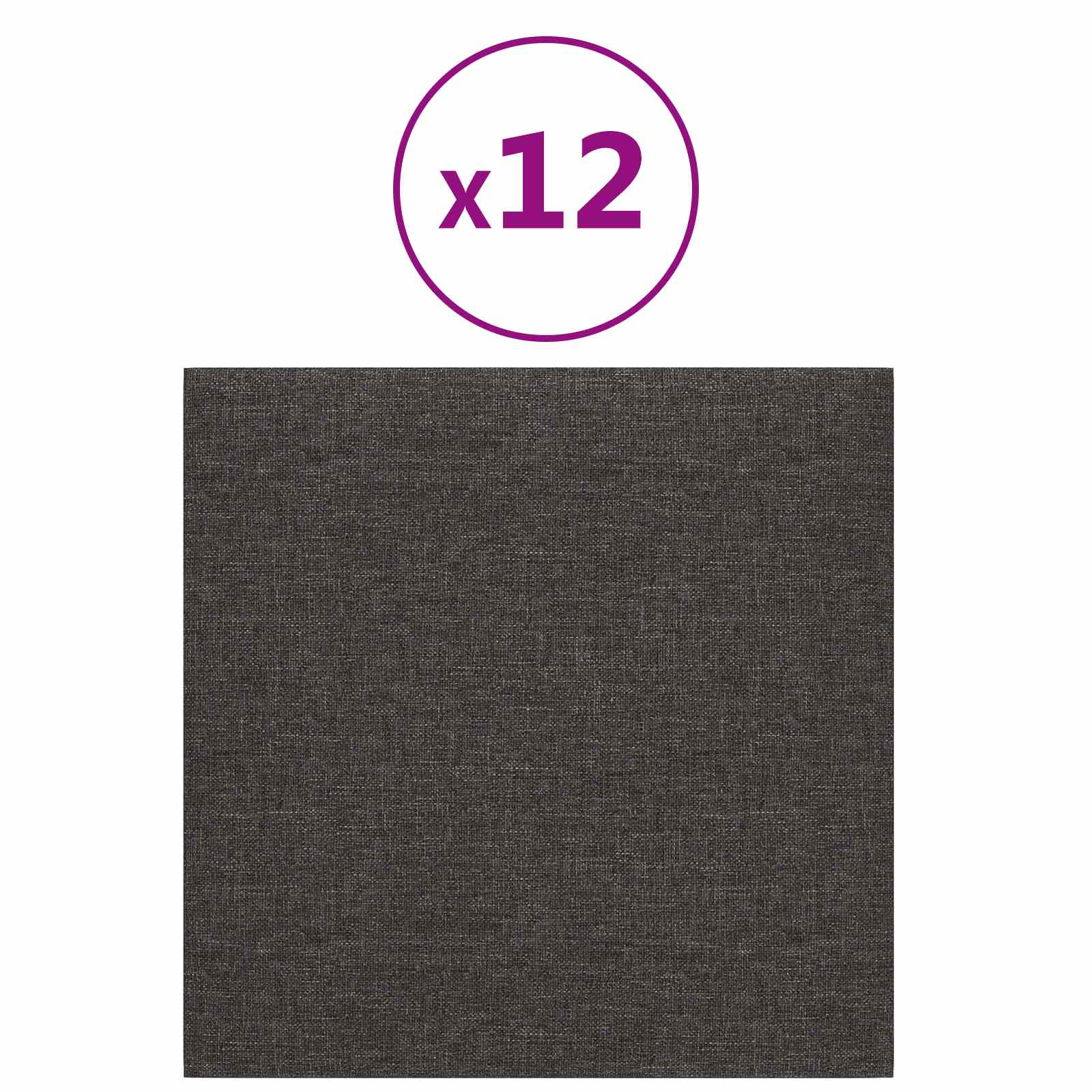 vidaXL Wejściowy zagłówek 12 pcs Ciemnoszary 30 x 30 cm tkanina