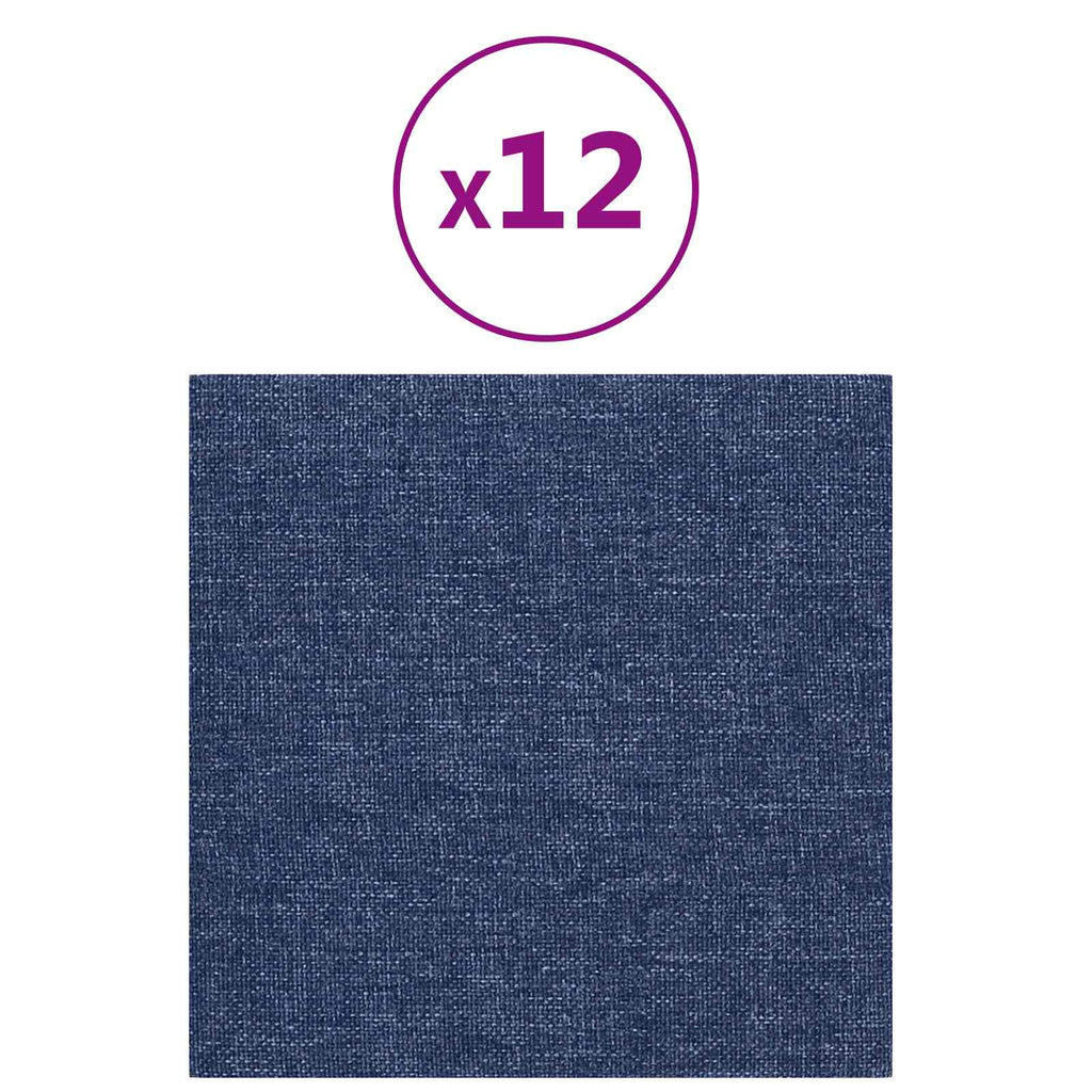 vidaXL Wejściowy zagłówek 12 pcs Niebieski 30 x 30 cm tkanina