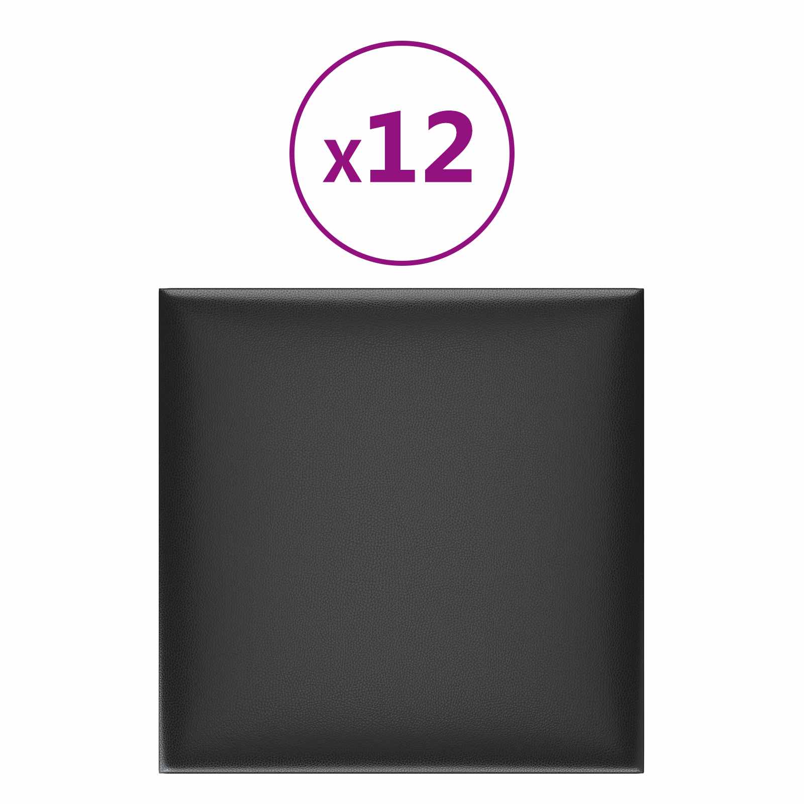 vidaXL Wejściowy zagłówek 12 pcs Czarny 30 x 30 cm tkanina