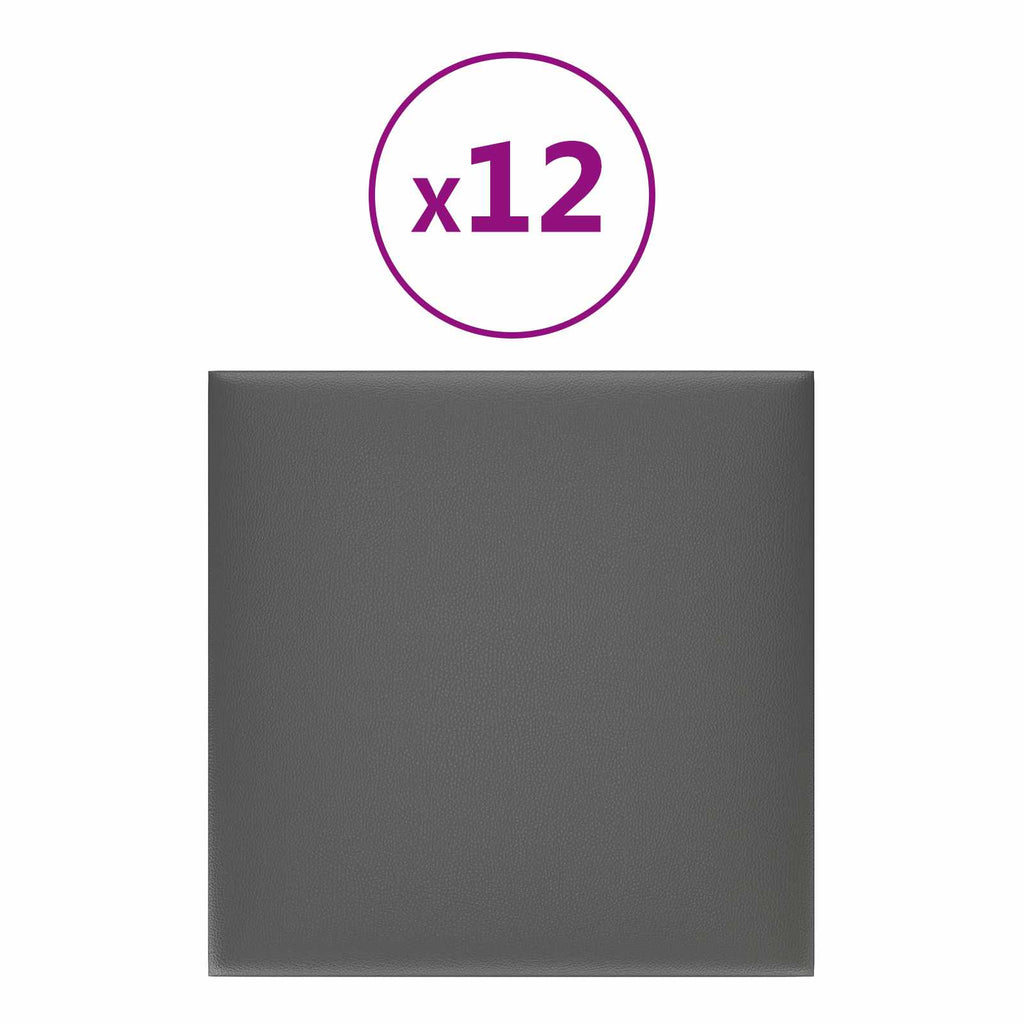 vidaXL Wejściowy zagłówek 12 pcs Szary 30 x 30 cm tkanina
