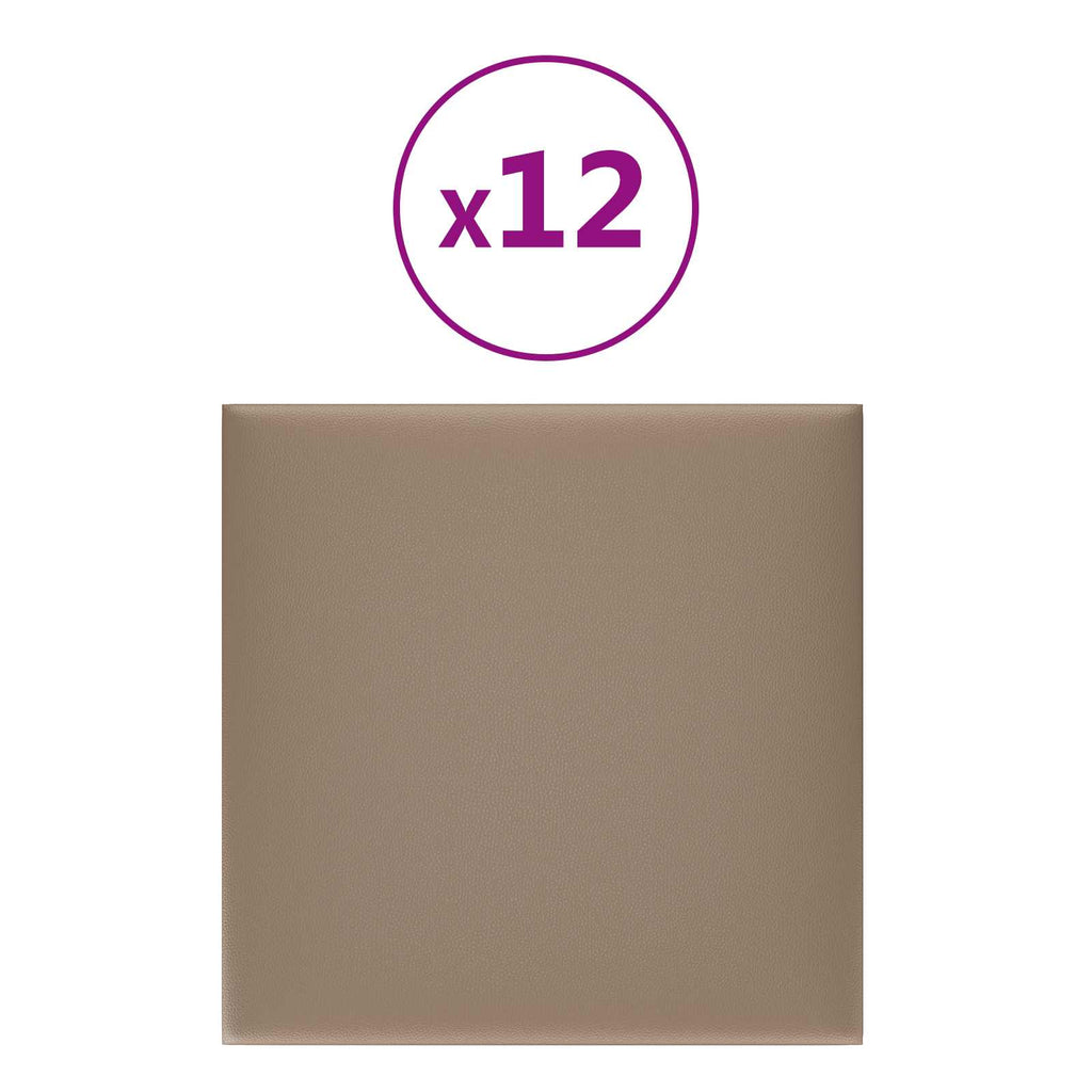 vidaXL Wejściowy zagłówek 12 pcs Cappuccino 30 x 30 cm tkanina