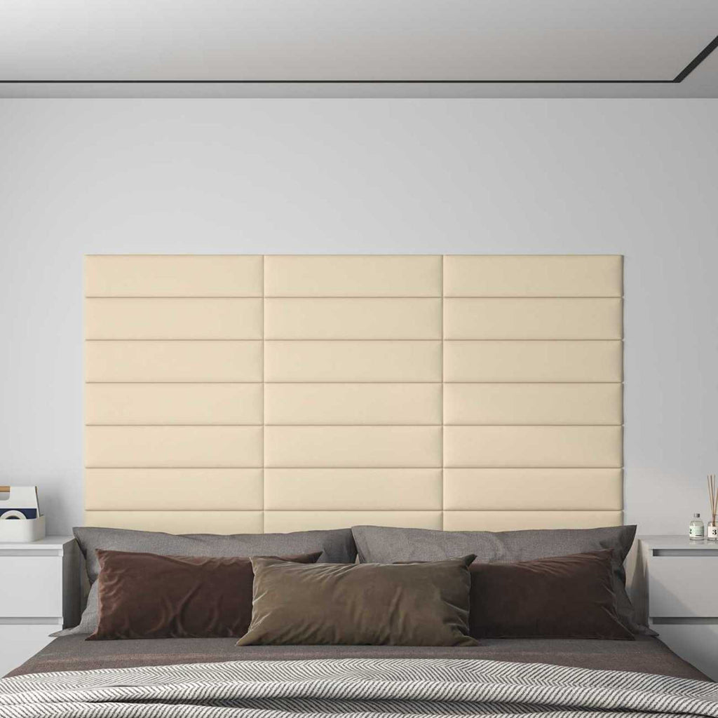 vidaXL Wejściowy zagłówek 12 pcs Kremowy 60 x 15 cm tkanina