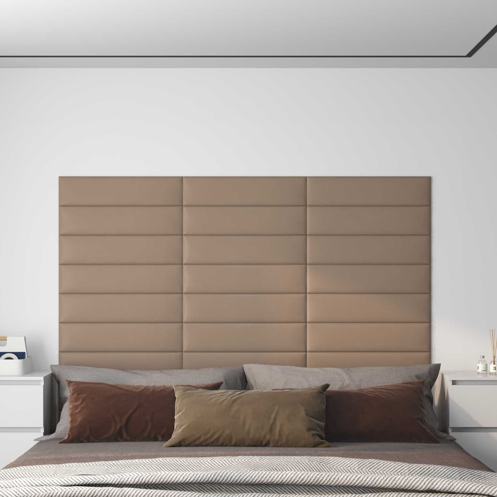 vidaXL Wejściowy zagłówek 12 pcs Cappuccino 60 x 15 cm tkanina