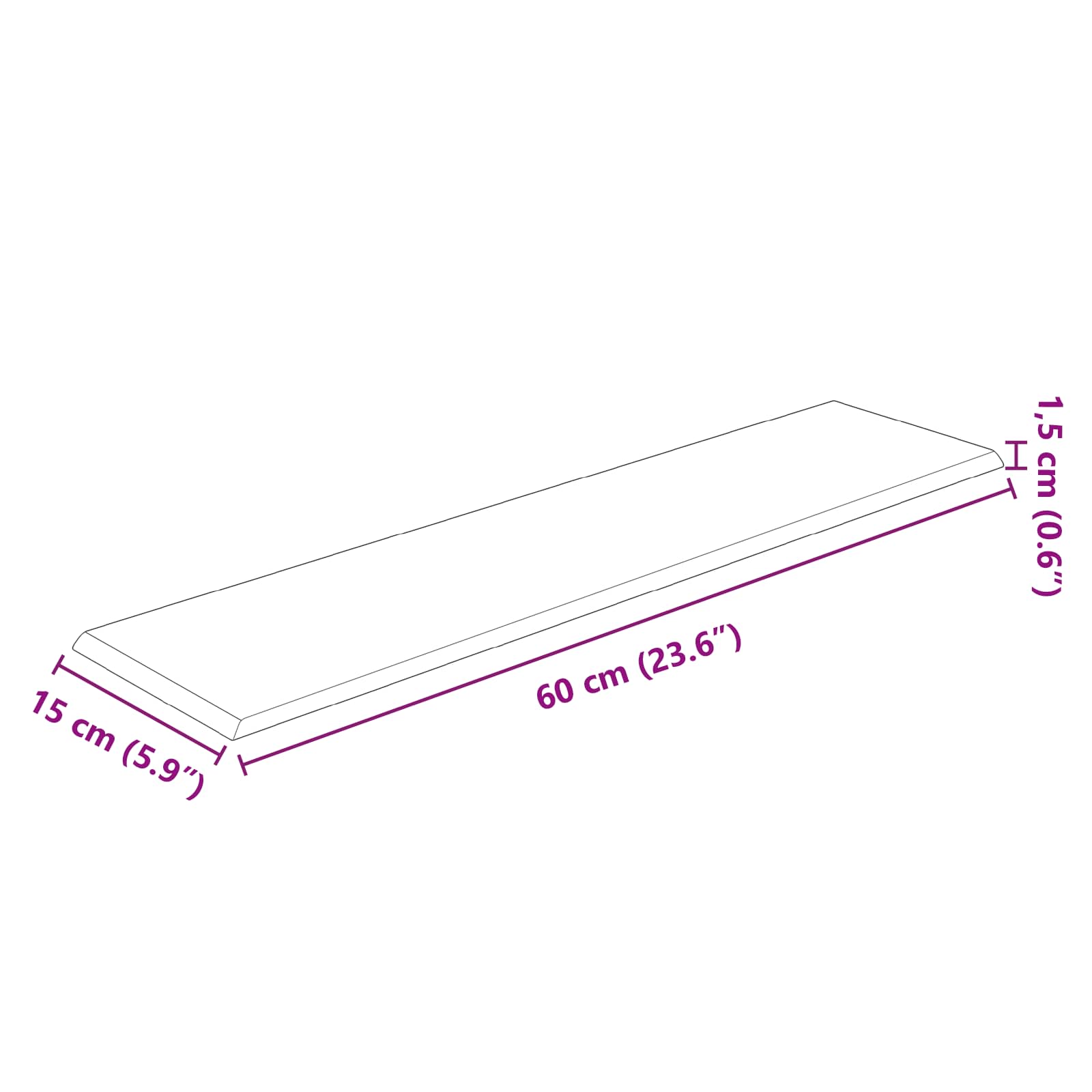 vidaXL Wejściowy zagłówek 12 pcs Cappuccino 60 x 15 cm tkanina