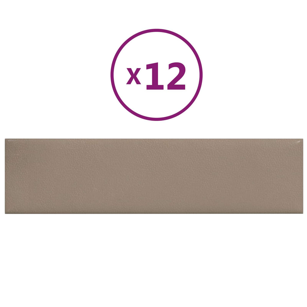 vidaXL Wejściowy zagłówek 12 pcs Cappuccino 60 x 15 cm tkanina