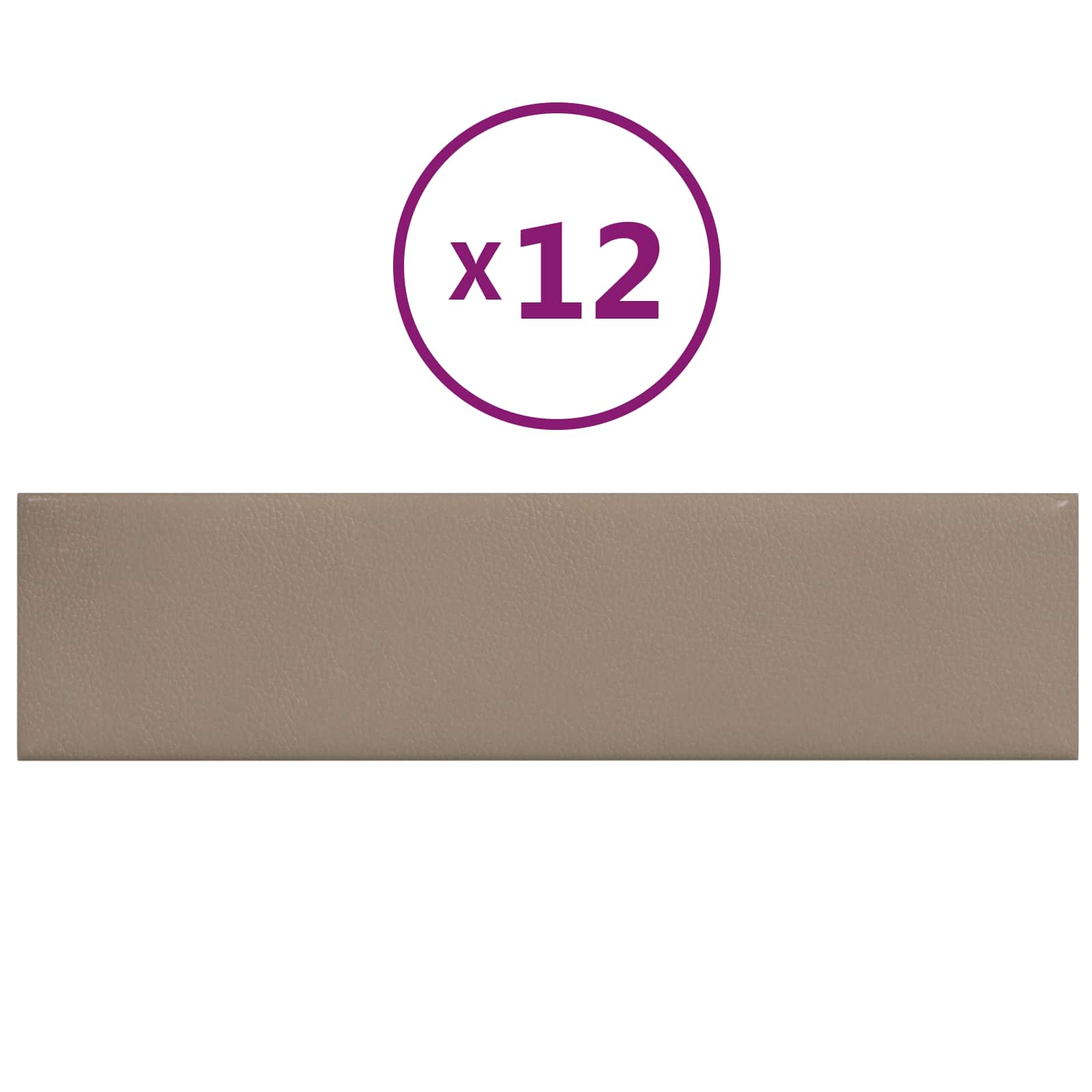 vidaXL Wejściowy zagłówek 12 pcs Cappuccino 60 x 15 cm tkanina