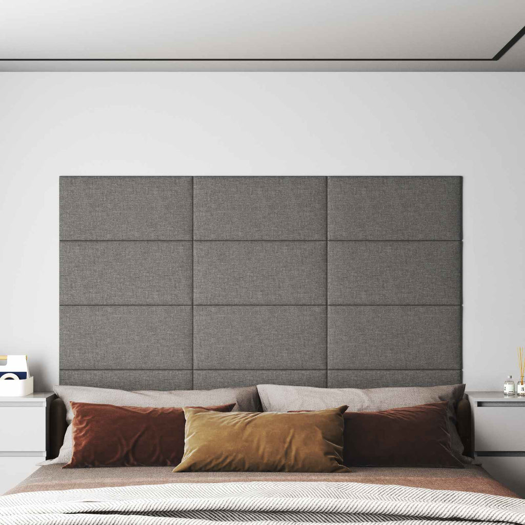 vidaXL Wejściowy zagłówek 12 pcs Jasnoszary 60 x 30 cm tkanina