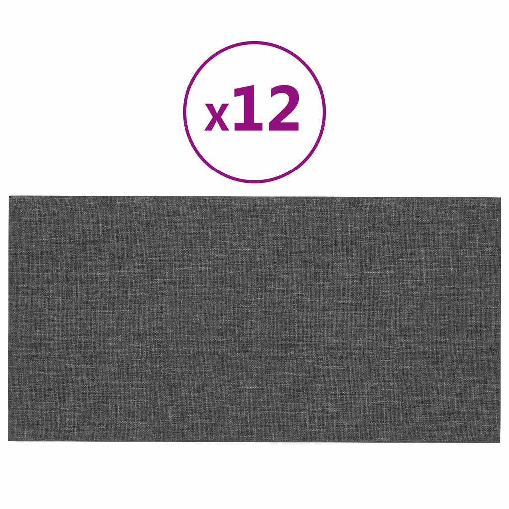 vidaXL Wejściowy zagłówek 12 pcs Ciemnoszary 60 x 30 cm tkanina