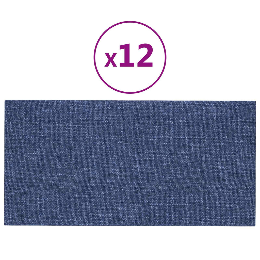 vidaXL Wejściowy zagłówek 12 pcs Niebieski 60 x 30 cm tkanina