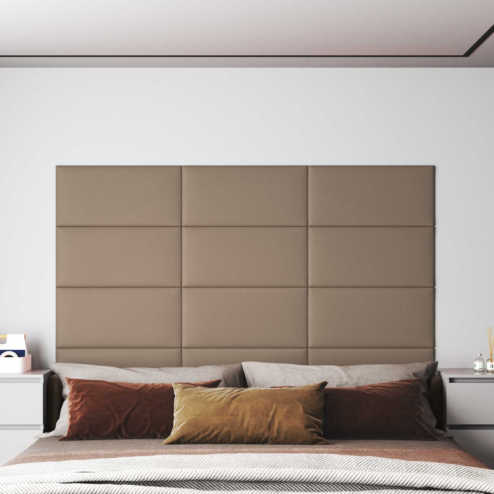 vidaXL Wejściowy zagłówek 12 szt. 60 x 30 cm Cappuccino tkanina