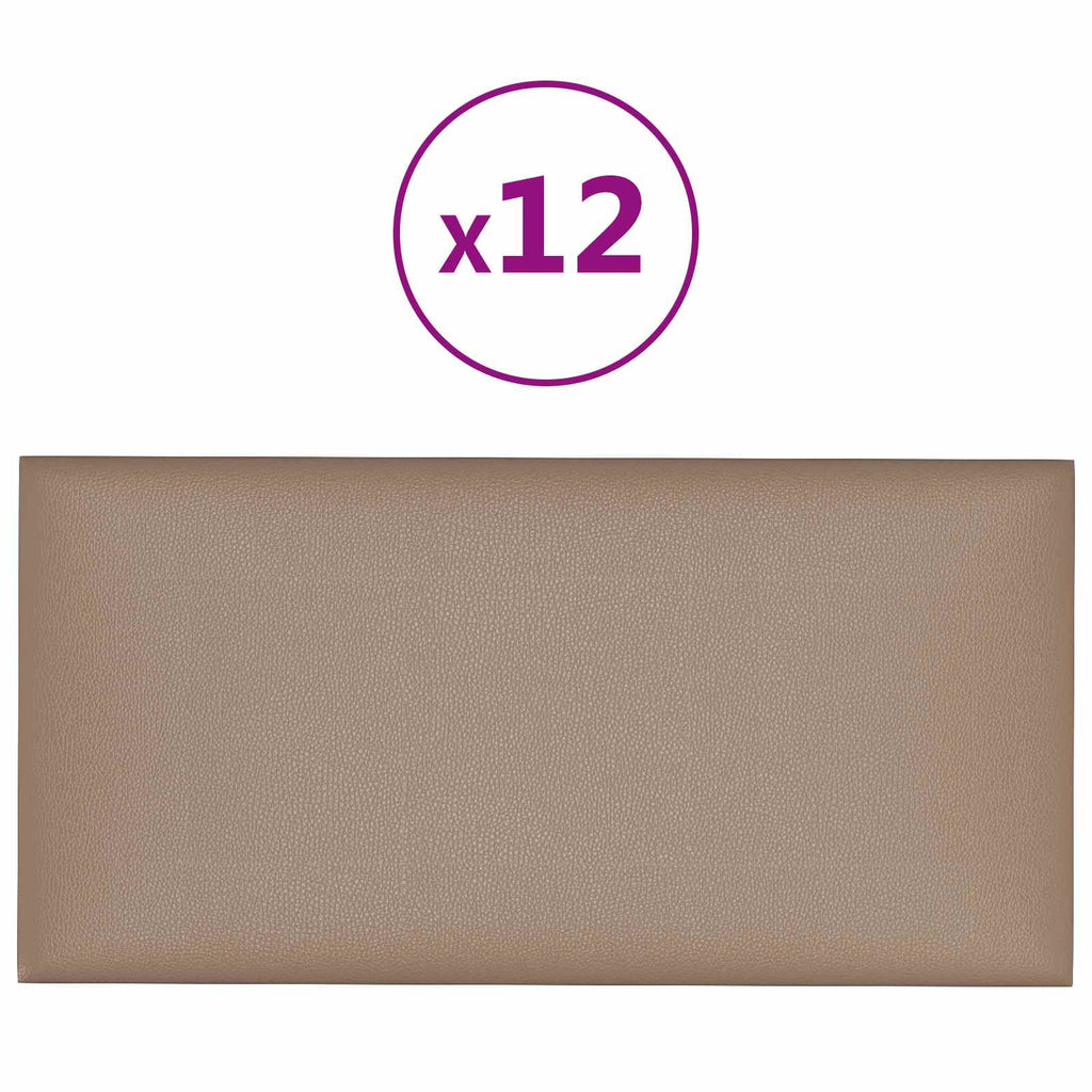 vidaXL Wejściowy zagłówek 12 szt. 60 x 30 cm Cappuccino tkanina