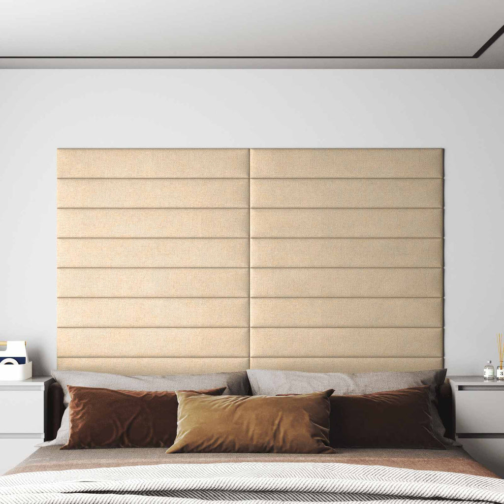 vidaXL Wejściowy zagłówek 12 pcs Kremowy 90 x 15 cm tkanina