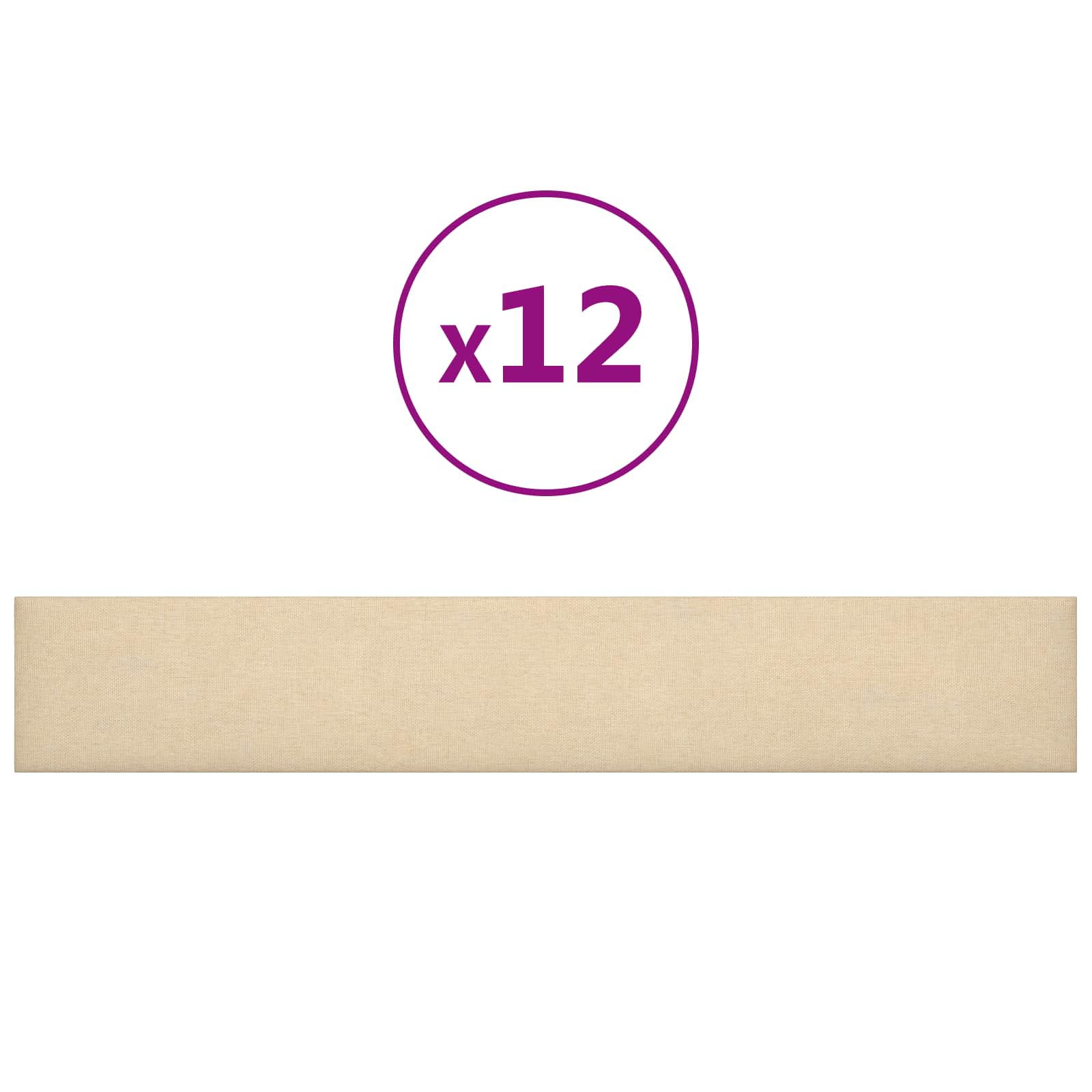 vidaXL Wejściowy zagłówek 12 pcs Kremowy 90 x 15 cm tkanina