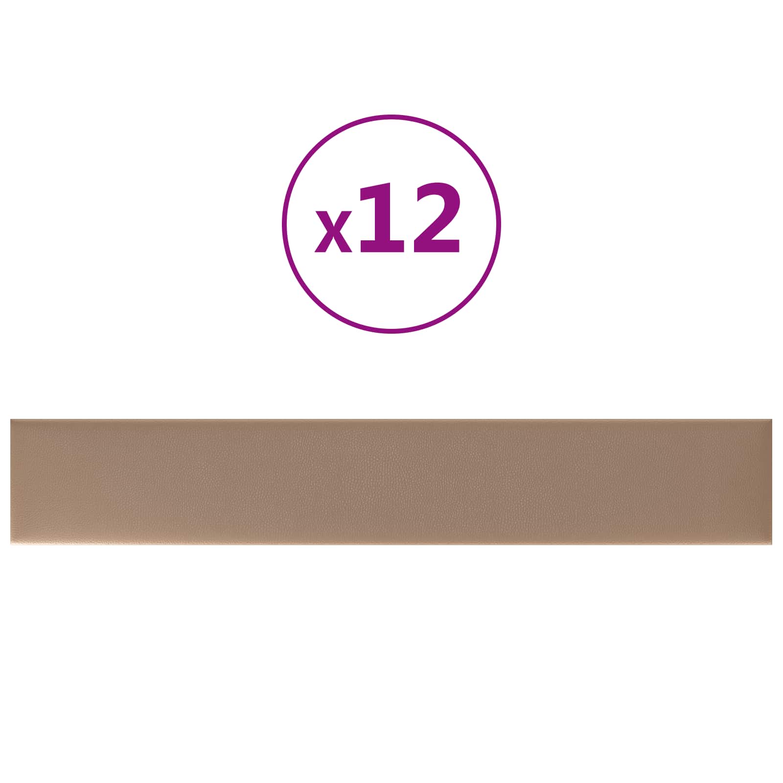 vidaXL Wejściowy zagłówek 12 pcs Cappuccino 90 x 15 cm tkanina