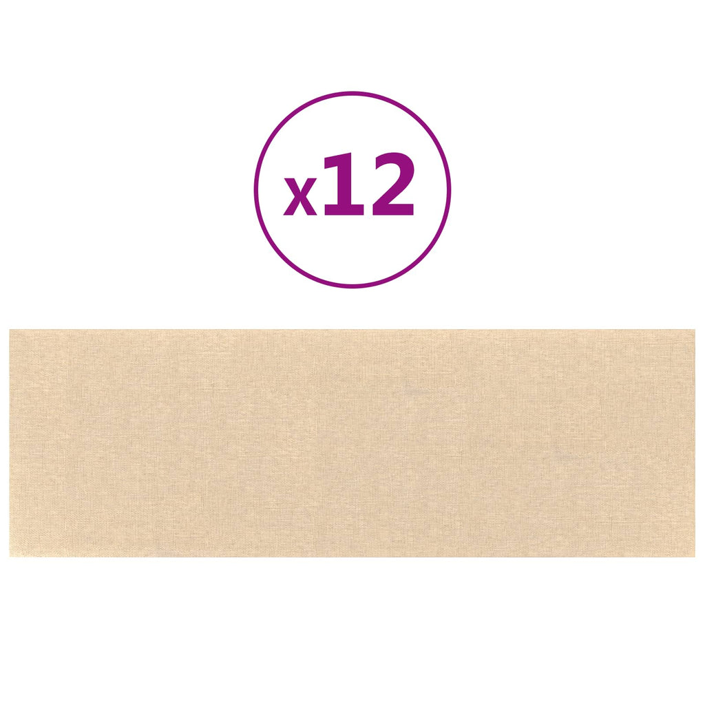 vidaXL Wejściowy zagłówek 12 szt. 90 x 30 cm Kremowy tkanina