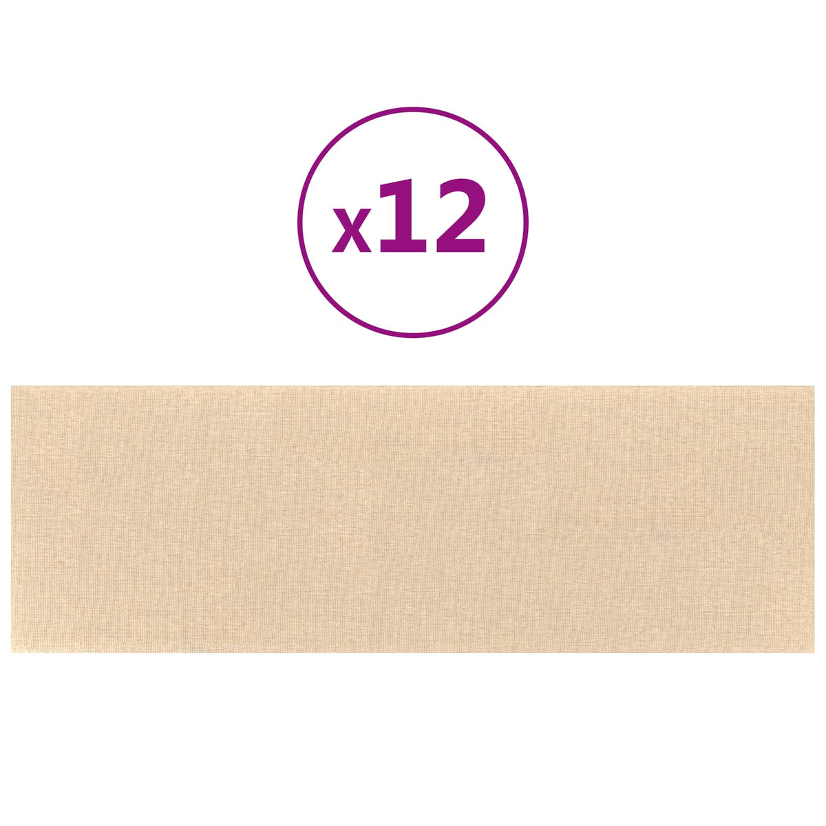 vidaXL Wejściowy zagłówek 12 szt. 90 x 30 cm Kremowy tkanina