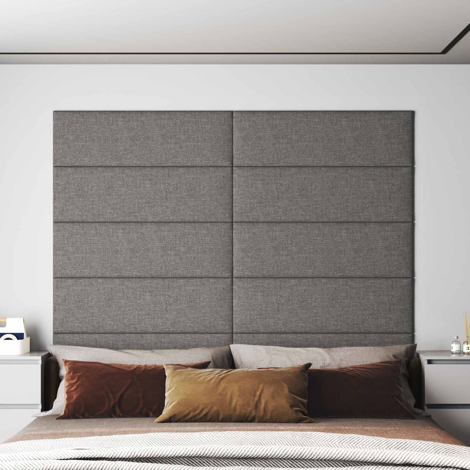 vidaXL Wejściowy zagłówek 12 pcs Jasnoszary 90 x 30 cm tkanina