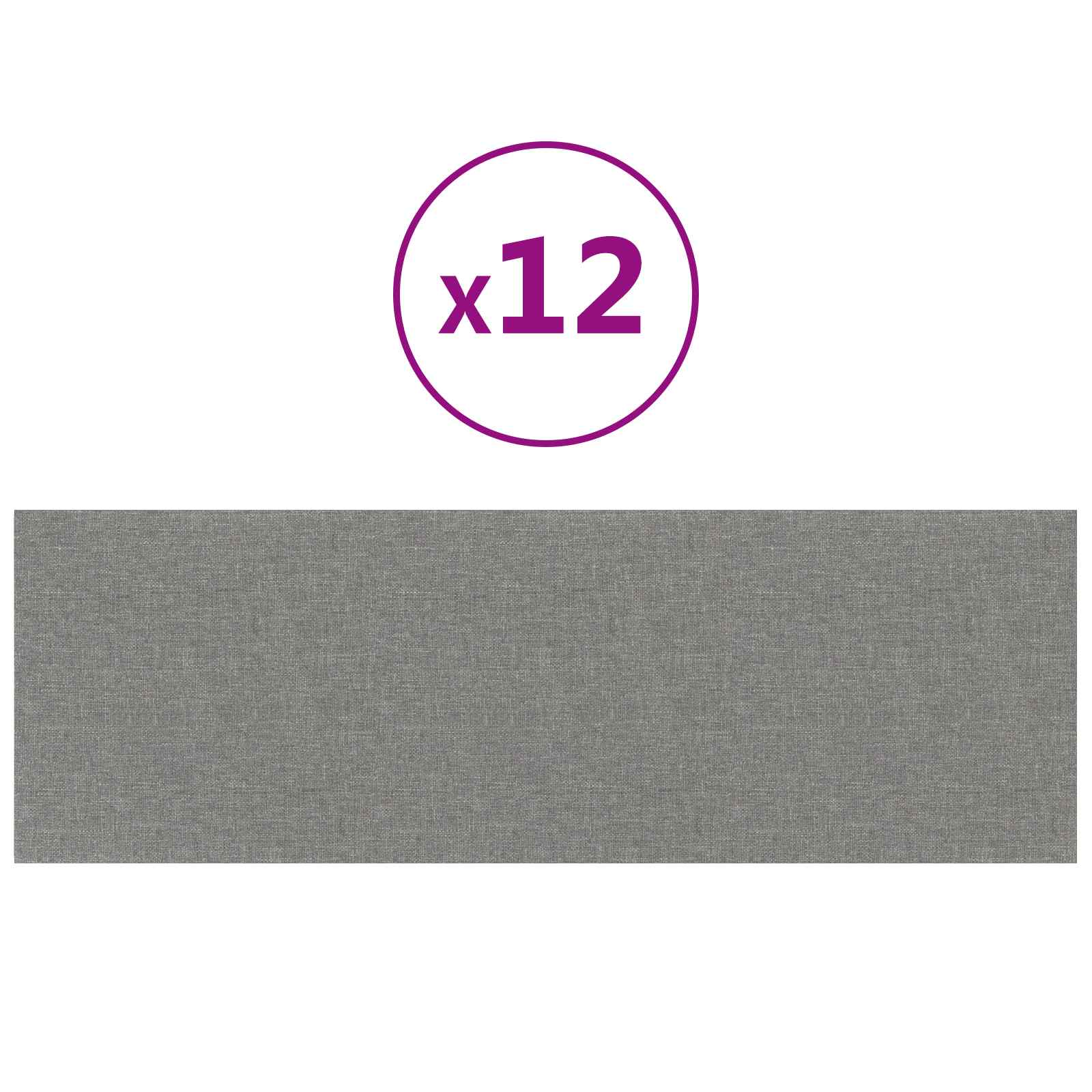 vidaXL Wejściowy zagłówek 12 pcs Jasnoszary 90 x 30 cm tkanina