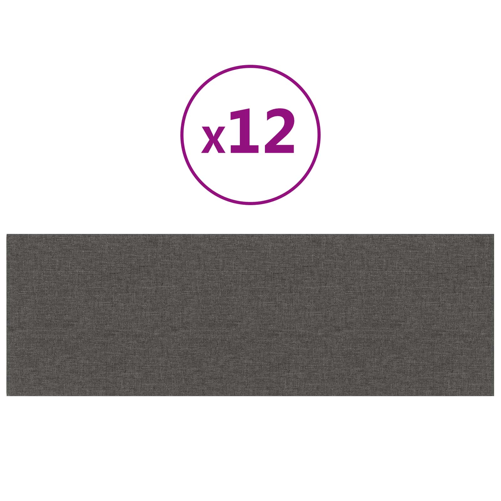 vidaXL Wejściowy zagłówek 12 pcs Ciemnoszary 90 x 30 cm tkanina