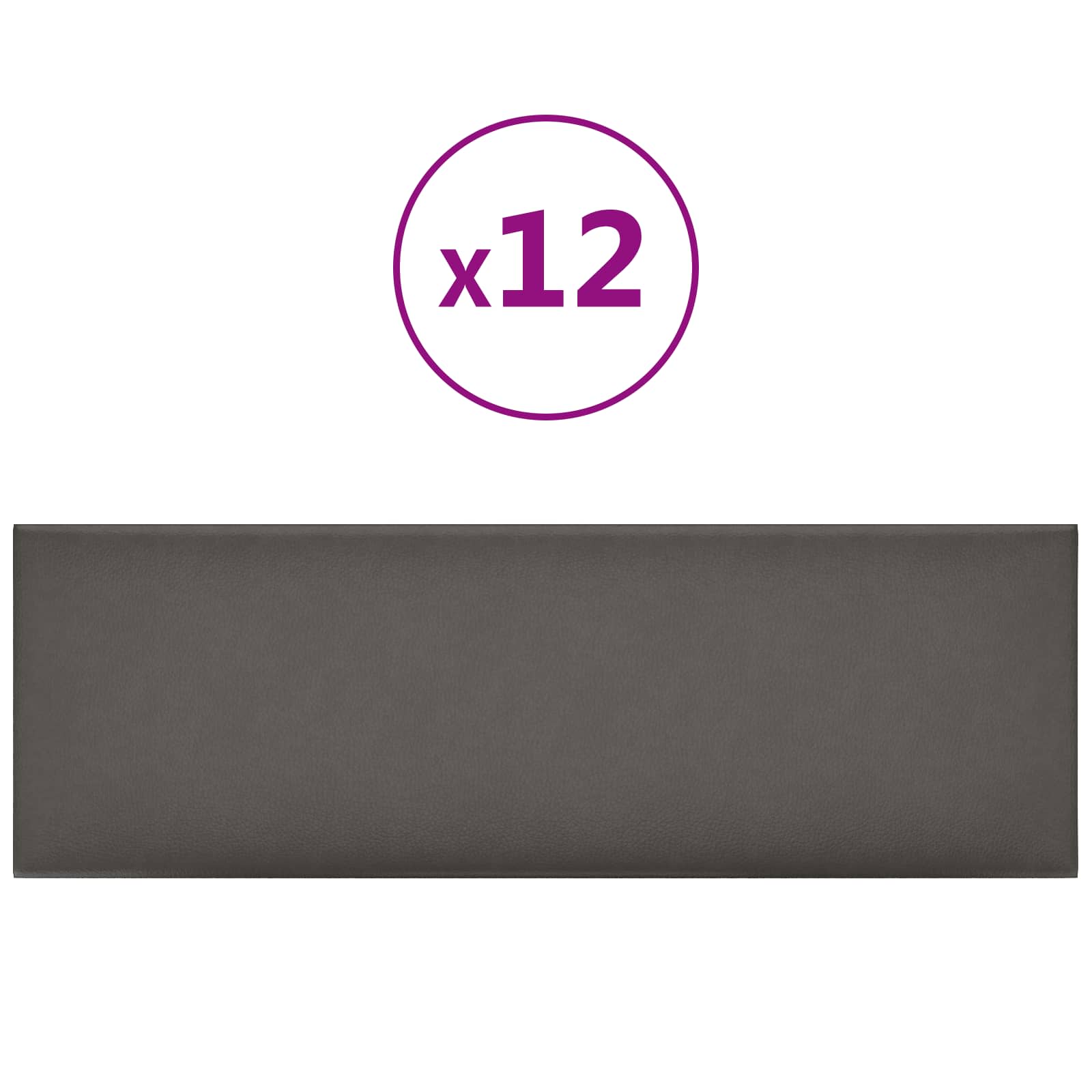 vidaXL Wejściowy zagłówek 12 pcs Szary 90 x 30 cm tkanina