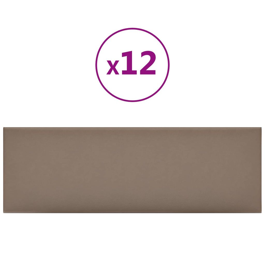 vidaXL Wejściowy zagłówek 12 pcs Cappuccino 90 x 30 cm tkanina