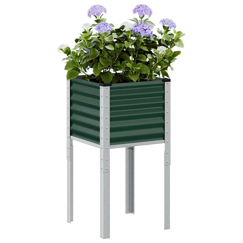 vidaXL Donica ogrodowa zielona 45x45x88 cm stalowa