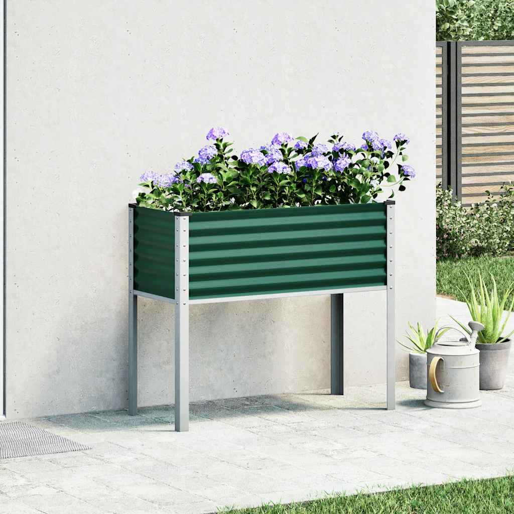 vidaXL Donica ogrodowa zielona 100x45x90 cm stalowa