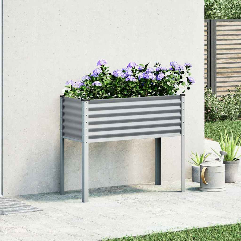 vidaXL Donica ogrodowa, szara, 100x45x90 cm, stal
