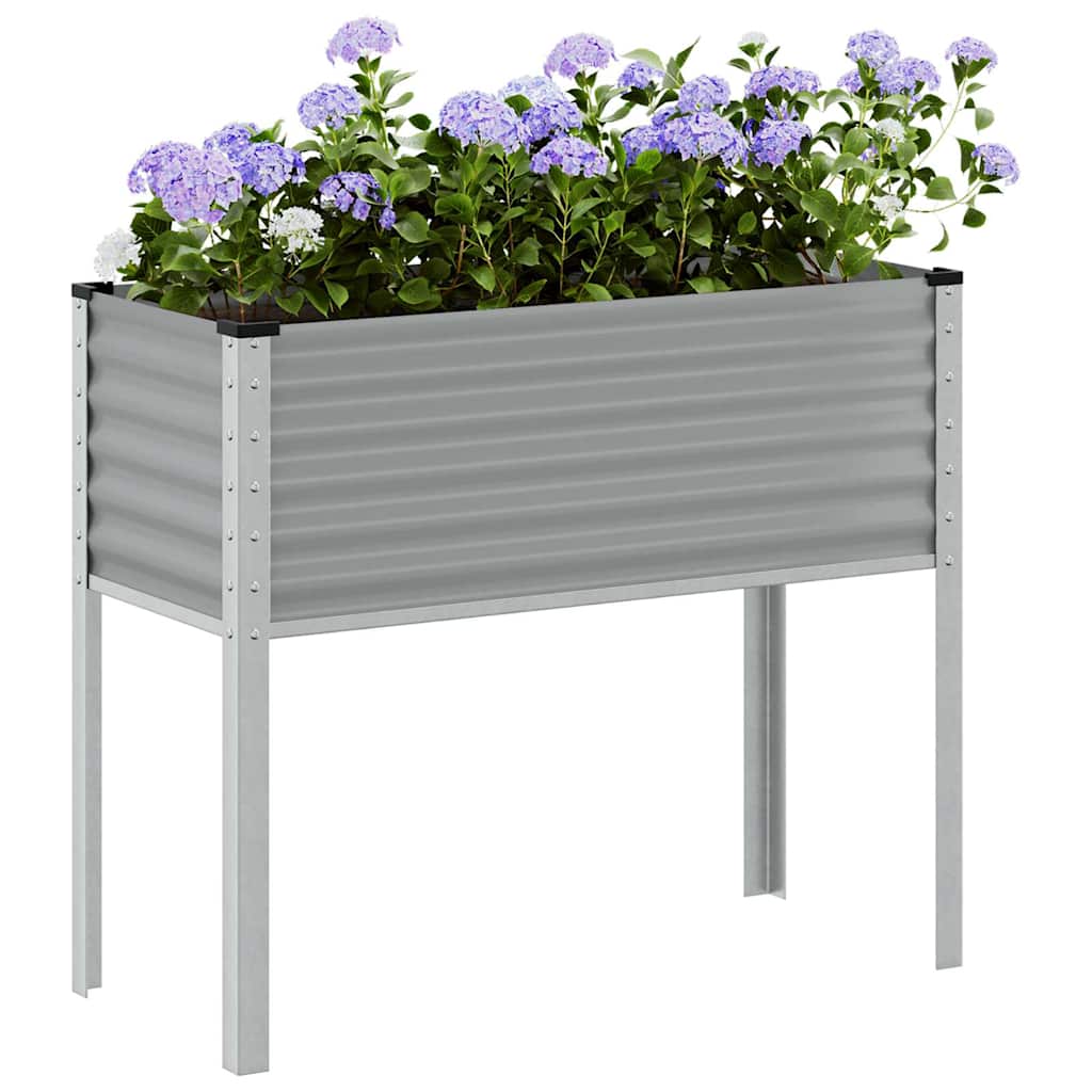 vidaXL Donica ogrodowa, szara, 100x45x90 cm, stal