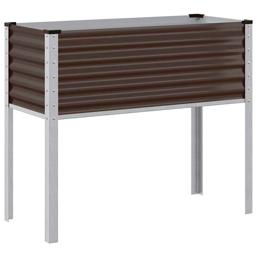 vidaXL Donica ogrodowa brązowa 100x45x90 cm stalowa