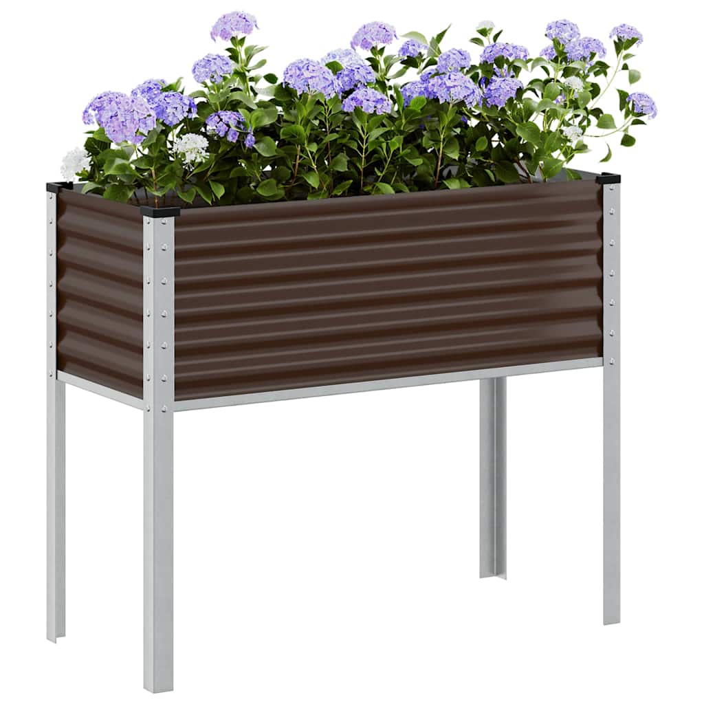 vidaXL Donica ogrodowa brązowa 100x45x90 cm stalowa