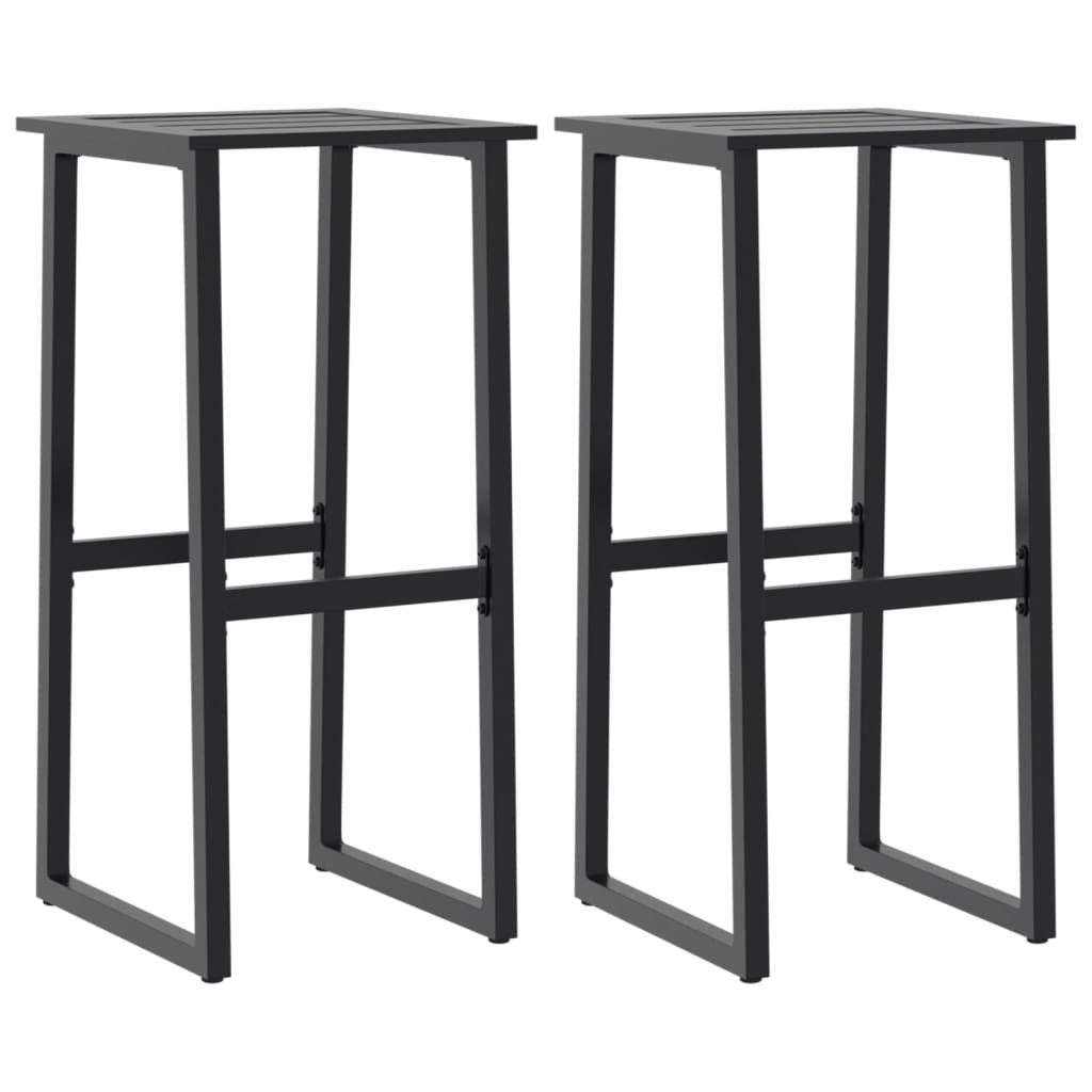 vidaXL Stołki barowe, 2 szt., czarne, 38x38x80 cm, malowana stal