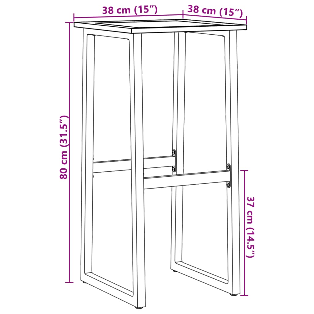 vidaXL Stołki barowe, 4 szt., czarne, 38x38x80 cm, malowana stal