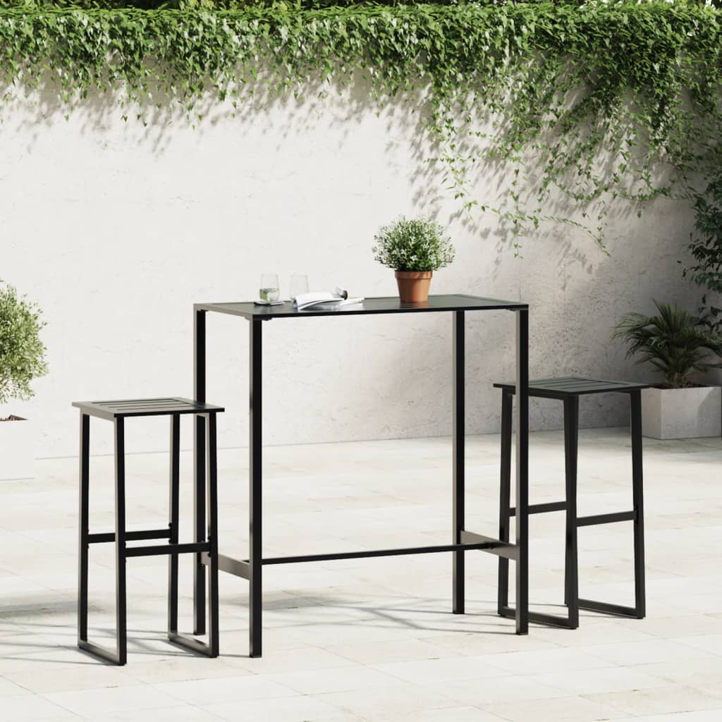 vidaXL Stolik barowy, czarny, 100x50x110 cm, malowana proszkowo stal