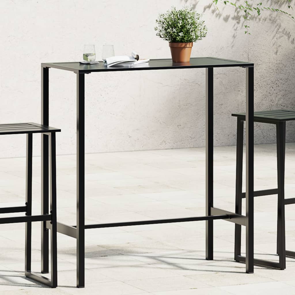 vidaXL Stolik barowy, czarny, 100x50x110 cm, malowana proszkowo stal