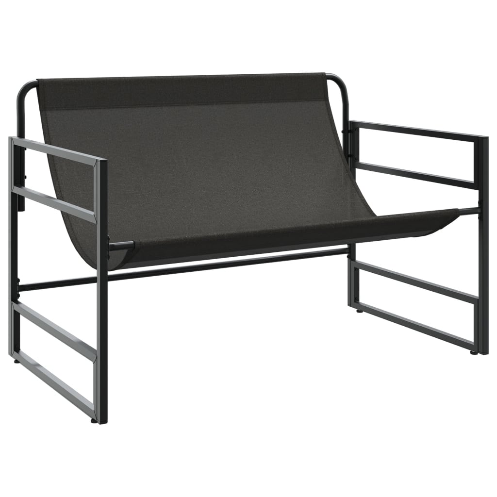vidaXL Ławka ogrodowa z poduszką, antracytowa, 113 cm, stal