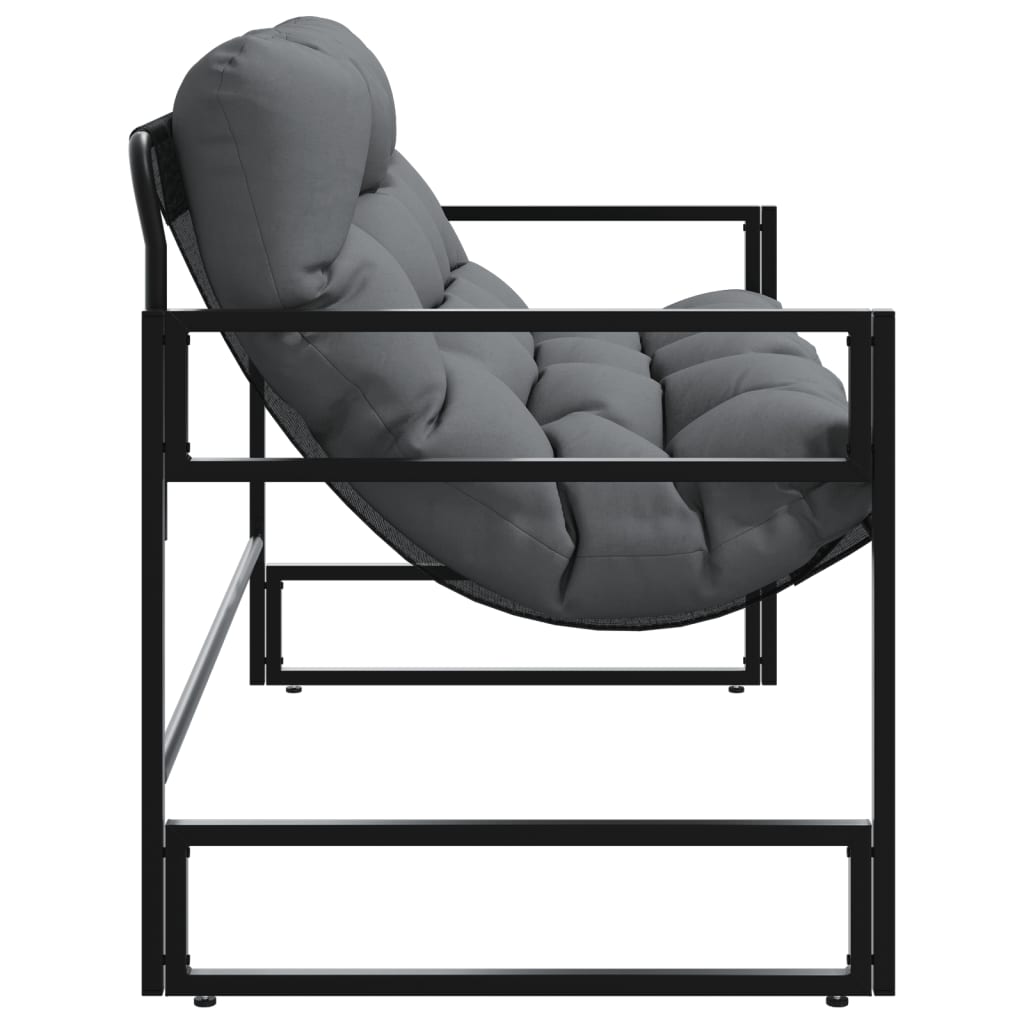 vidaXL Ławka ogrodowa z poduszką, antracytowa, 113 cm, stal