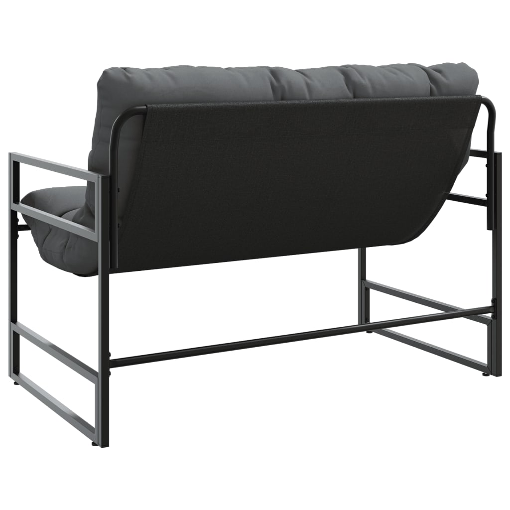 vidaXL Ławka ogrodowa z poduszką, antracytowa, 113 cm, stal