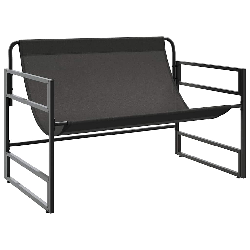 vidaXL Ławka ogrodowa z poduszką, taupe, 113 cm, stal