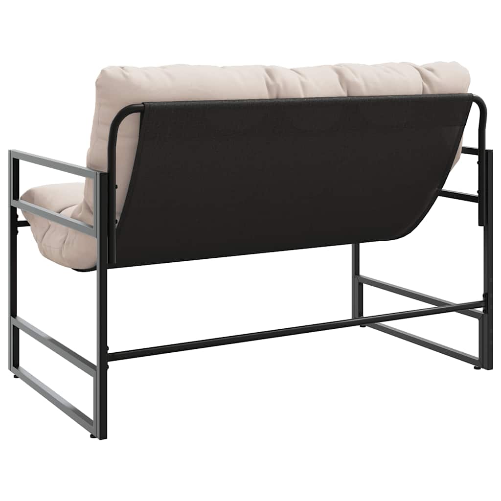 vidaXL Ławka ogrodowa z poduszką, taupe, 113 cm, stal