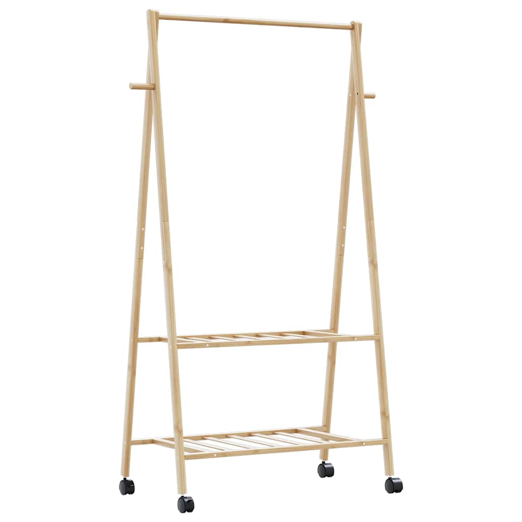 vidaXL Wieszak na ubrania z półkami i kółkami, 96x45,5x155,5 cm