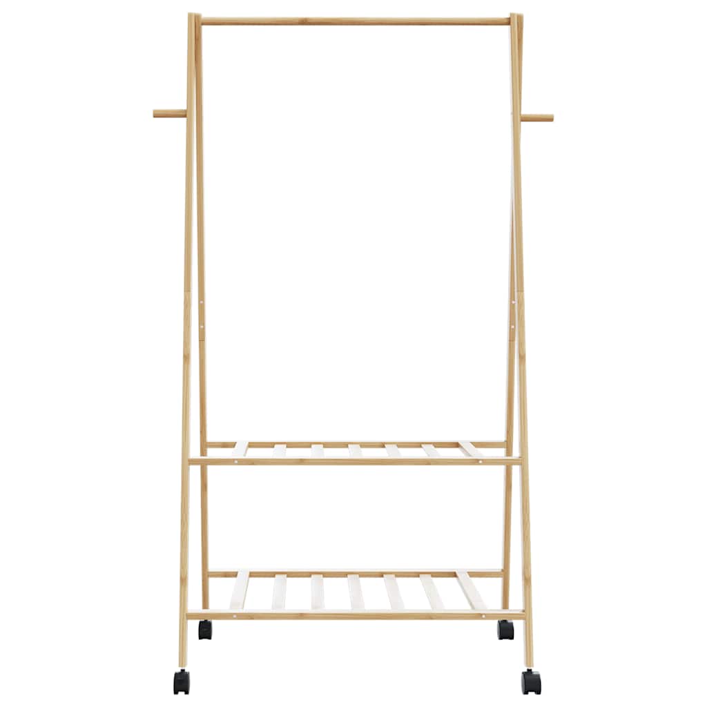 vidaXL Wieszak na ubrania z półkami i kółkami, 96x45,5x155,5 cm